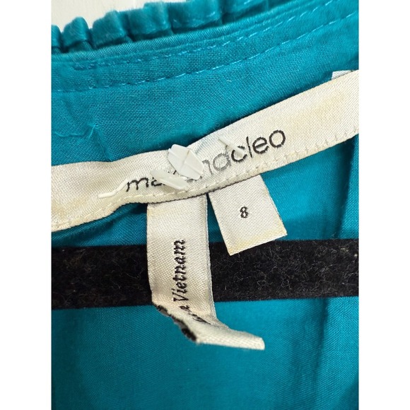 Max and Cleo Teal Blue Cotton Blend Dress Fit and Flare Cocktail Dress Size 8 - Picture 3 of 4